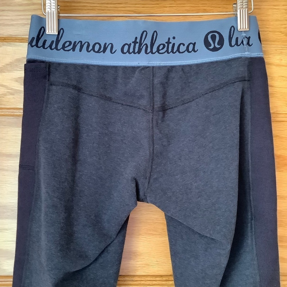 LULULEMON Inner Essence Crop Leggings Heathered Naval Blue 8 - Picture 5 of 12